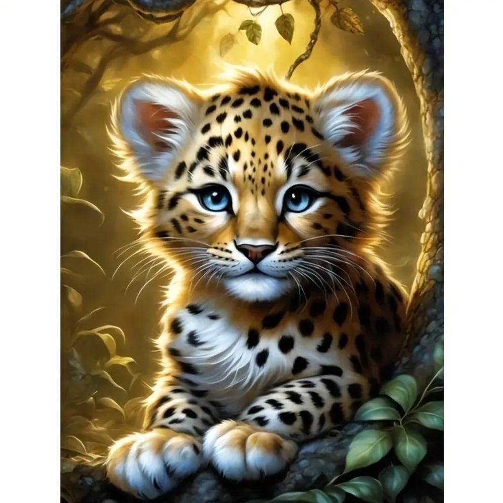Adoreable Little Cheetah Cub DIY 5D Diamond Art Painting Kit